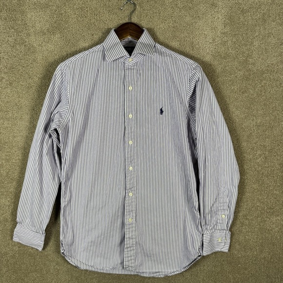 Polo Ralph Lauren Other - Polo‎ Ralph Lauren Shirt Mens 14.5 32/33 Purple Striped Button Front Logo Pony